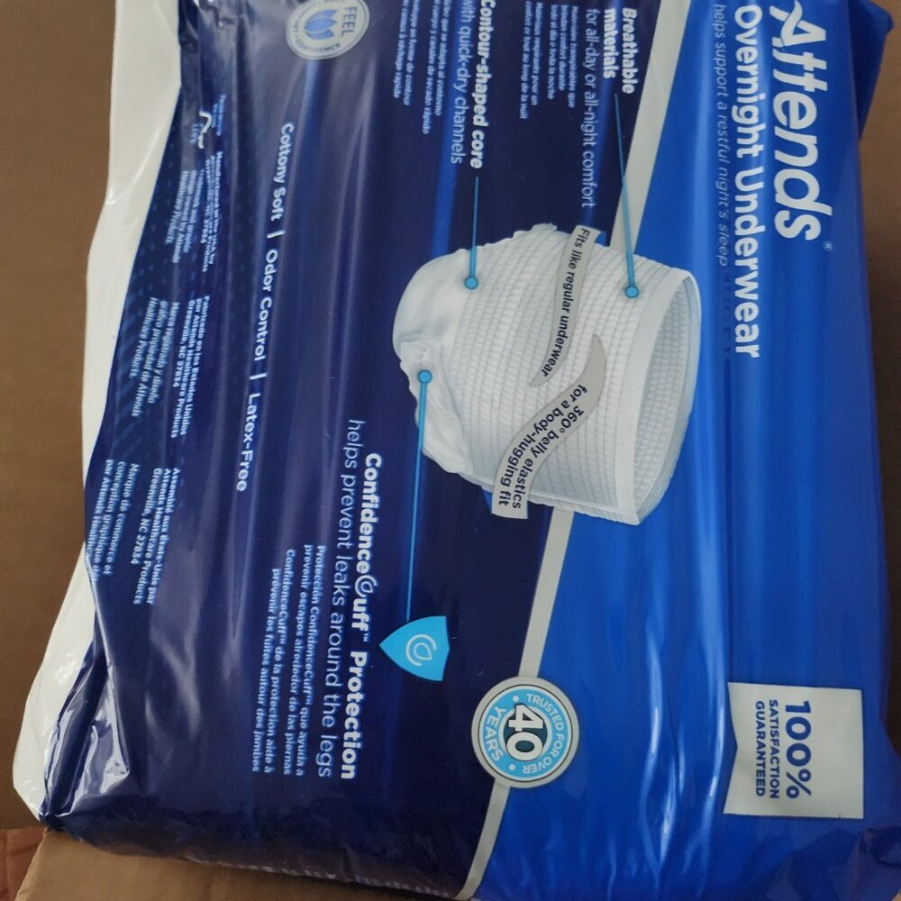 Attends Unisex Adult Incontinence Pull Up On Underwear Diapers, Heavy, M 2 packs - Picture 3 of 7